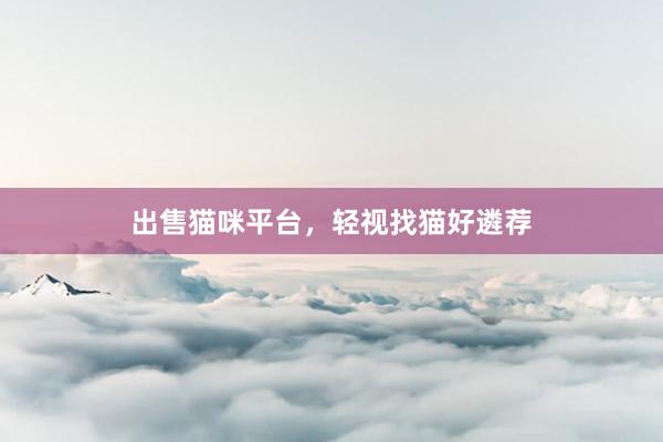 出售猫咪平台，轻视找猫好遴荐