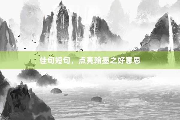 佳句短句，点亮翰墨之好意思